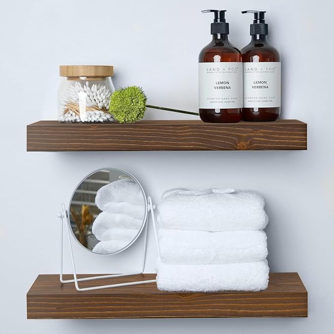 Homeforia Classic Walnut 18 inch Floating Shelf, High End Solid Real Wood Small by Homeforia