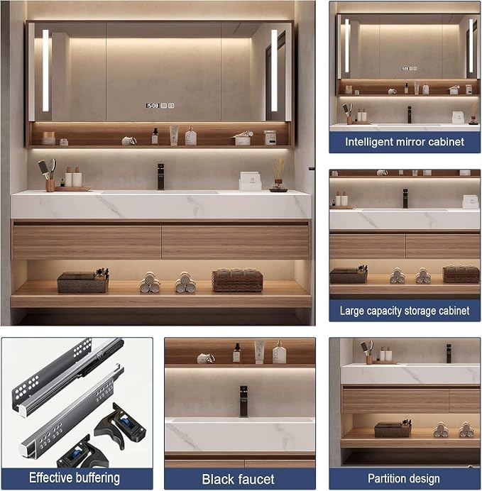 Wood Bathroom Vanity Set - Image 5
