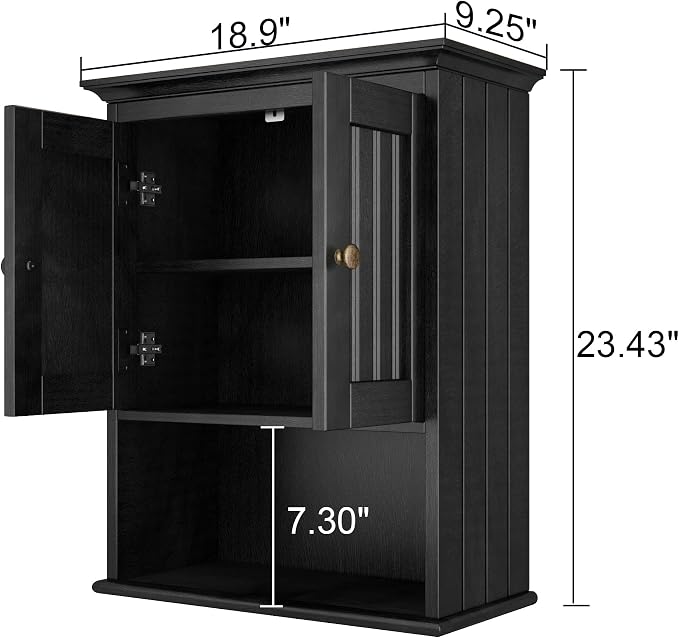 Treocho Wood Wall Cabinet Bathroom Medicine Cabinet Storage - Image 3