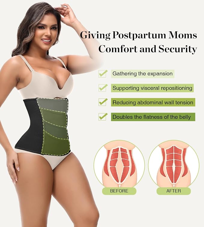 SHAPSHE Waist Trainer for Women Postpartum Recovery Wrap Waist Cincher Corset - Image 5