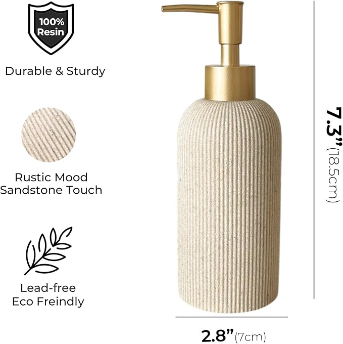 Lunestella Sand Beige Hand Soap Dispenser - Image 2