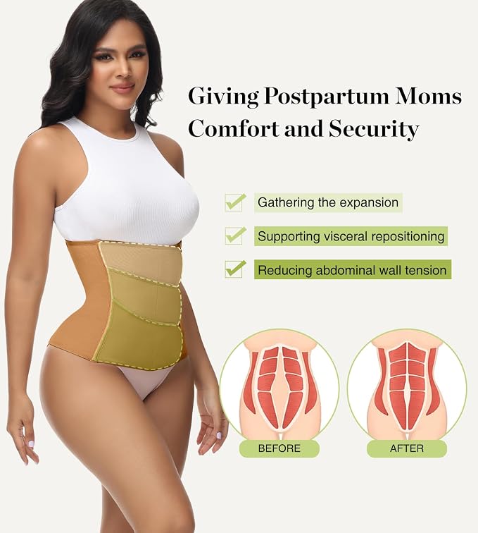 SHAPSHE Waist Trainer for Women Postpartum Recovery Wrap Waist Cincher Corset - Image 5