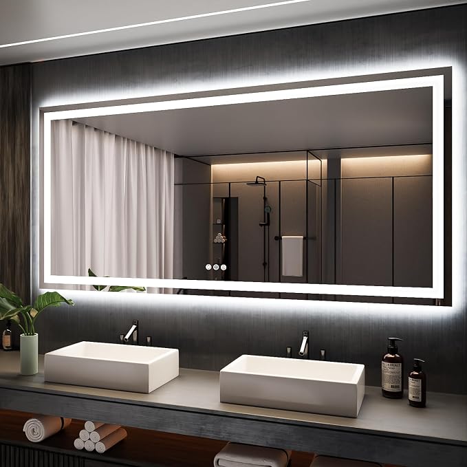 ISKM 77'' x 36'' LED Mirror for Bathroom Lighted Vanity Mirror for Wall Front by ISKM-IStillKeepMovin