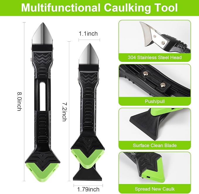 Caulking Tool 3 in 1 Caulking Grout Removal Sealant Finishing Tool Bathtub Caulk - Image 2