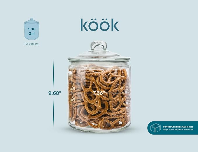 KooK Glass Kitchen Jars, Food & Cookie Storage Containers - Image 6