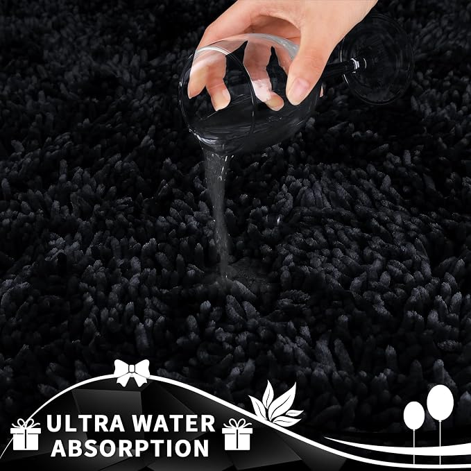 Yimobra Toilet Rugs U Shaped Washable, Extra Thick Soft Absorbent Chenille - Image 4
