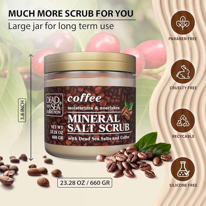 Dead Sea Collection Coffee Scented Salt Body Scrub - Image 2