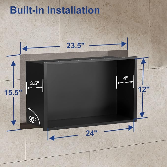 Shower Niche, Stainless Steel Elegant Bathroom Niche, No Tile Needed Recessed - Image 3