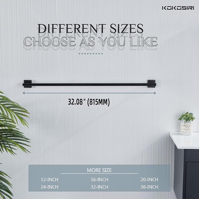 KOKOSIRI Bathroom Towel Bar 32'' Towel Holder - Image 3