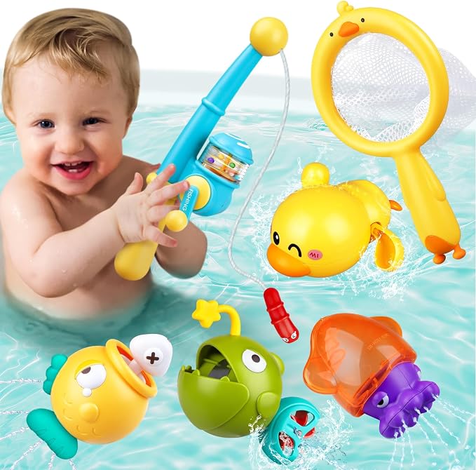 Baby Bath Toys for Kids Ages 1-3, Magnetic Fishing Games by VConejoToysForKids