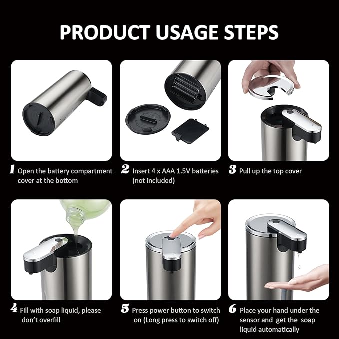 Automatic Soap Dispenser, Automatic Soap Dispenser Touchless, Kitchen & Bathroom - Image 7