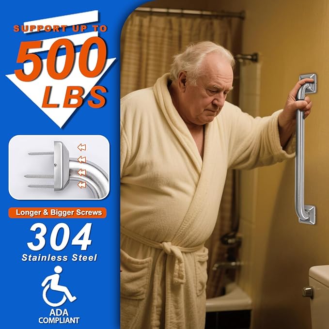 Bathroom Grab Bars Stainless Steel Handrail ADA Compliant 500lbs bathtubs and - Image 5