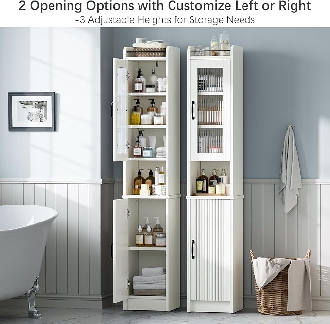 71" H Tall Bathroom Storage Cabinet, Narrow Bathroom Cabinet - Image 4