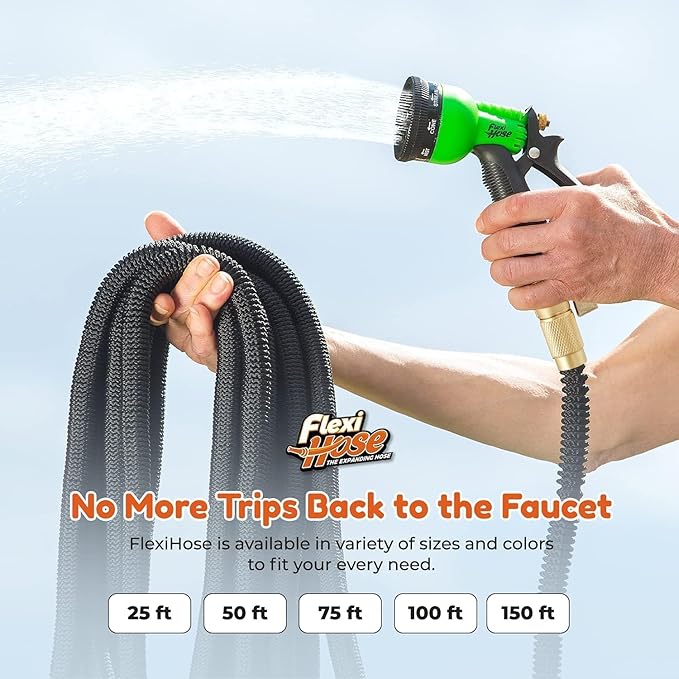 Flexi Hose PLUS with 8 Function Nozzle Expandable Garden Hose, Lightweight & - Image 5