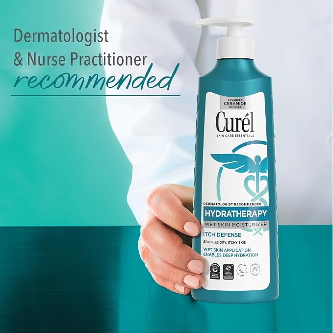 Curel Hydra Therapy Itch Defense Moisturizer and Body Wash Set, Wet Skin Lotion - Image 7