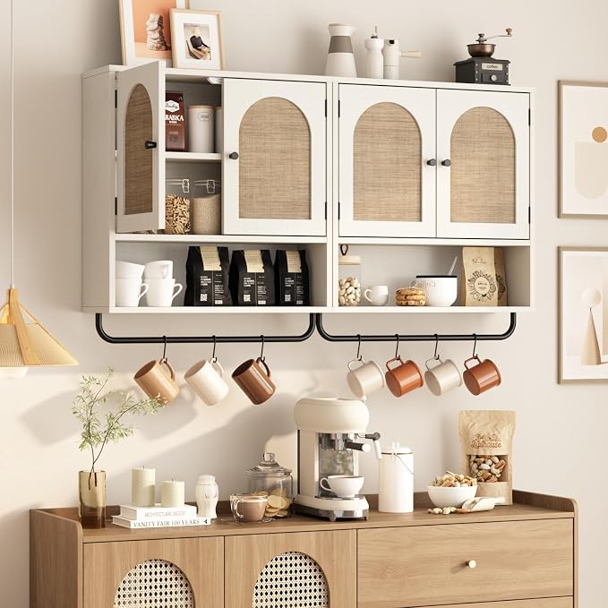 RUSTOWN Rattan Bathroom Wall Cabinet, Boho Medicine Cabinet - Image 7