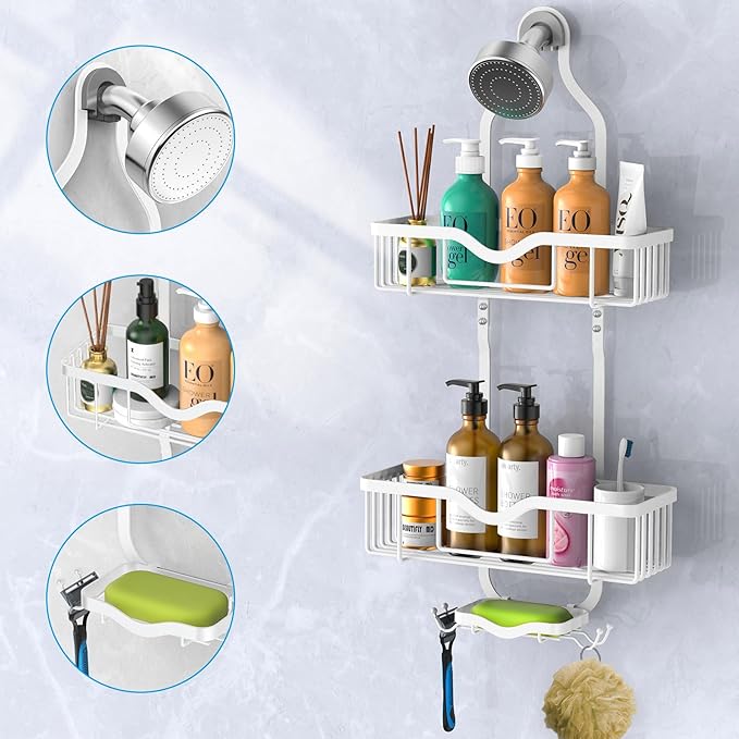 Kadolina Shower Caddy Hanging, Bathroom Shower Rack, Bathroom Organizer - Image 4