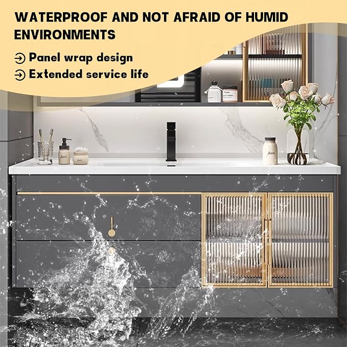28" Bathroom Vanity with Sink, Floating Bathroom Cabinet Include Smart LED - Image 7