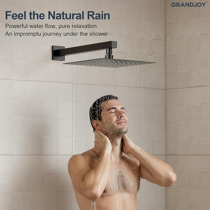 Matte Black 10 Inch Rainfall Shower System - Image 3
