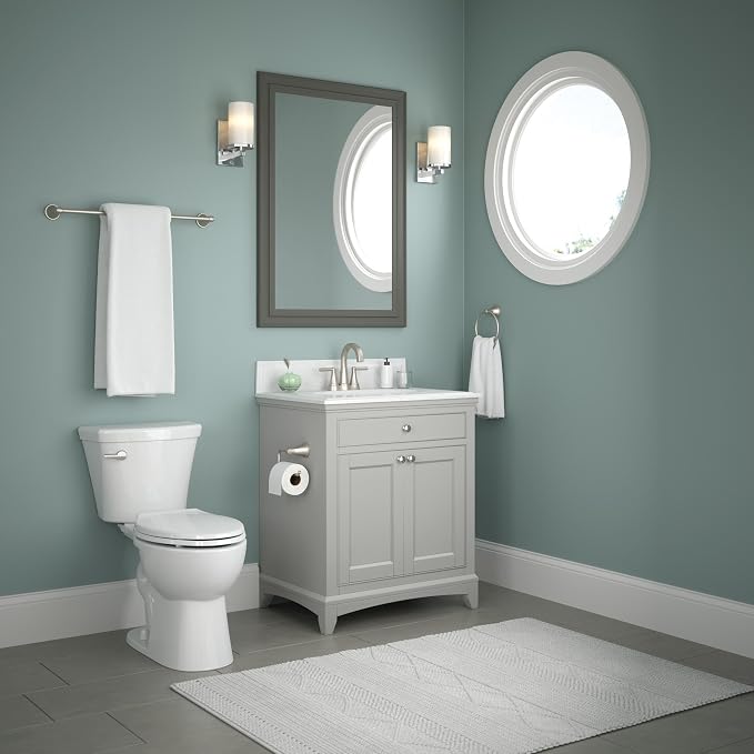 Delta Faucet Becker 3-Piece Bathroom Set, SpotShield Brushed Nickel, Toilet - Image 5