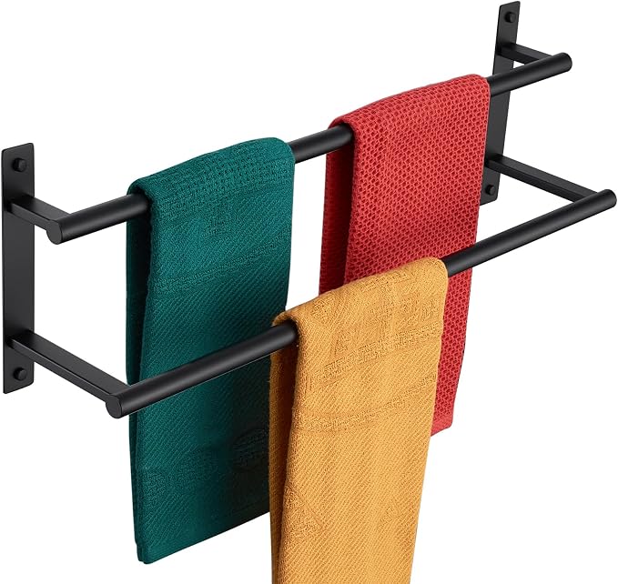 KOKOSIRI 20 Inch Double Towel Bar Bath Towel Racks Bathroom Towel Holder Towel by KOKOSIRI