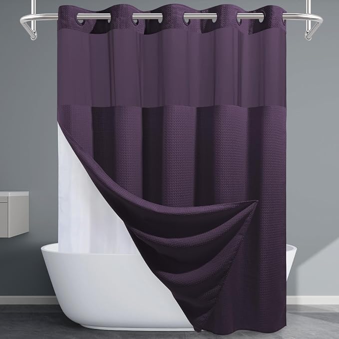 Purple Hotel Style Shower Curtain by EUTXL