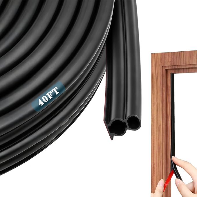 Door Seal Strip for Door Frame, Rubber Weather Stripping Door Seal, by WEZKYLCG