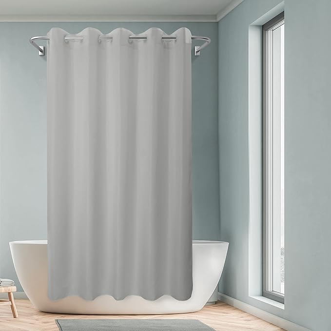 River Dream No Hook Grey Shower Curtain or Liner 78" Length - Image 7