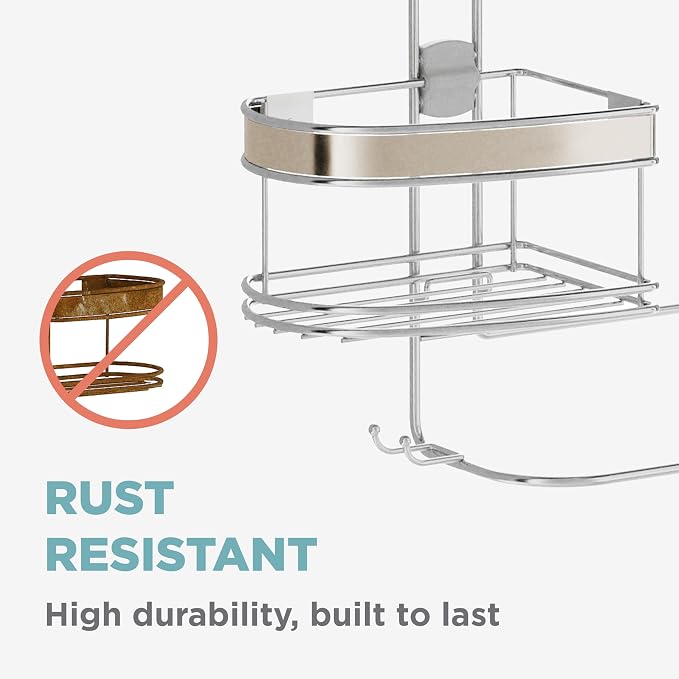 Zenna Home Expanding Shower Caddy, Rust-Resistant, Chrome - Image 5