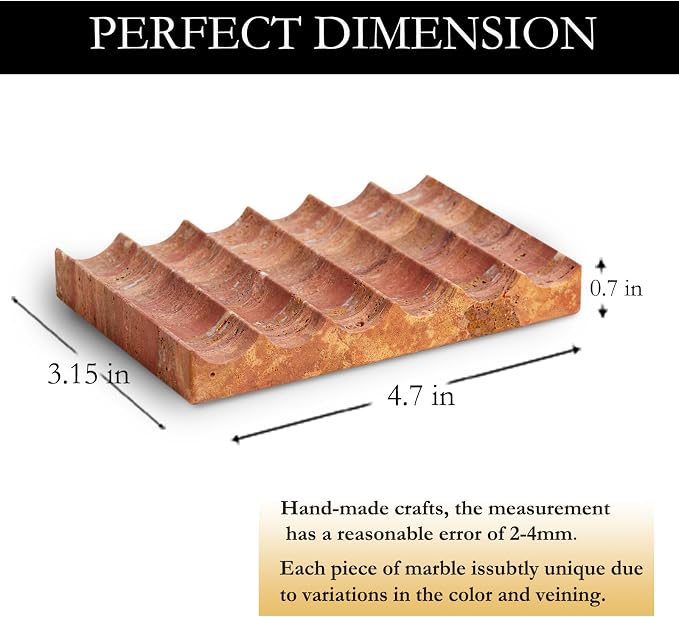 Elegant Natural Marble Soap Dish – Zen Stone Soap Tray – Rectangle Non-Slip - Image 2