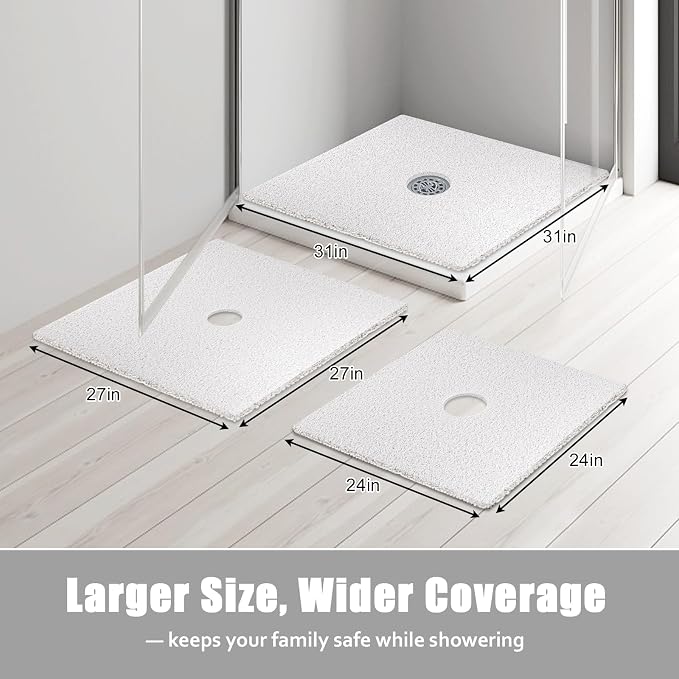 Square Shower Mat Non Slip: 24x24 Inch Shower Floor Mat - Image 8