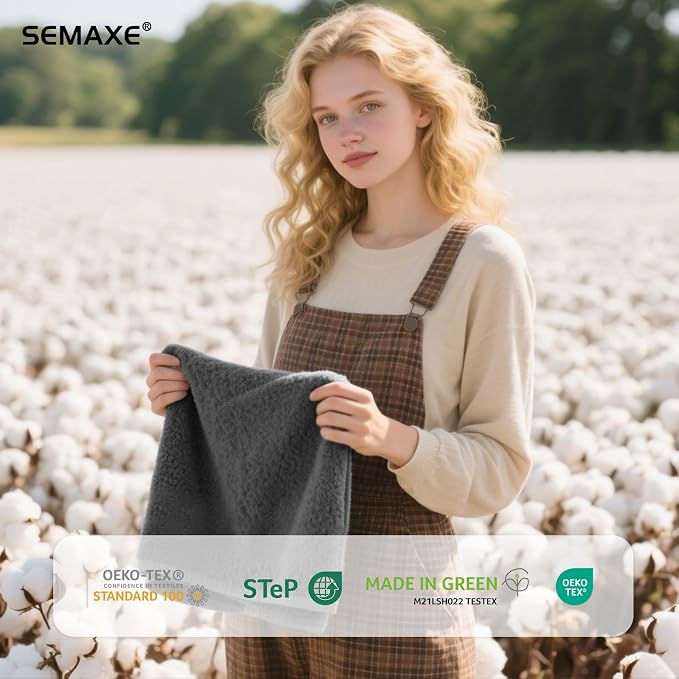 SEMAXE 6-Pack Gray Hand Towels - Image 4