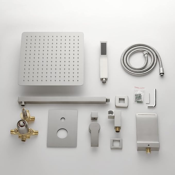 SHAMANDA Shower System with Waterfall Tub Spout and Handheld Shower Head - Image 9