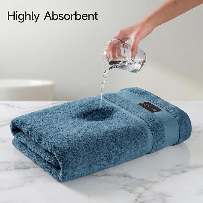 REDKISS Large Bath Towels Set 2 Piece, 100% Cotton, 31x63 in, Heavyweight 760G - Image 6