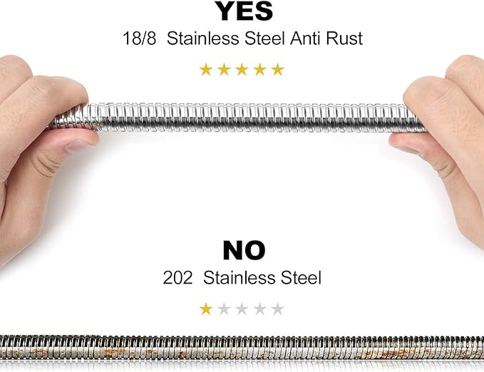 Shower Hose Extra Long 99 Inches Stainless Steel Handheld Shower Head Hose - Image 6