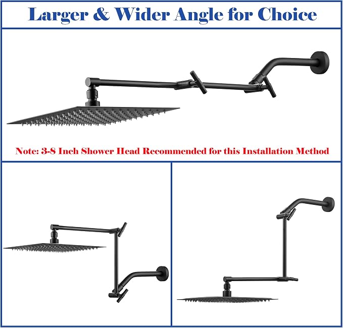 Matte Black Shower Head Extension - Image 5