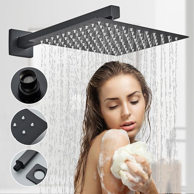 Shower Faucet 10 Inches Matte Black Shower System - Image 3