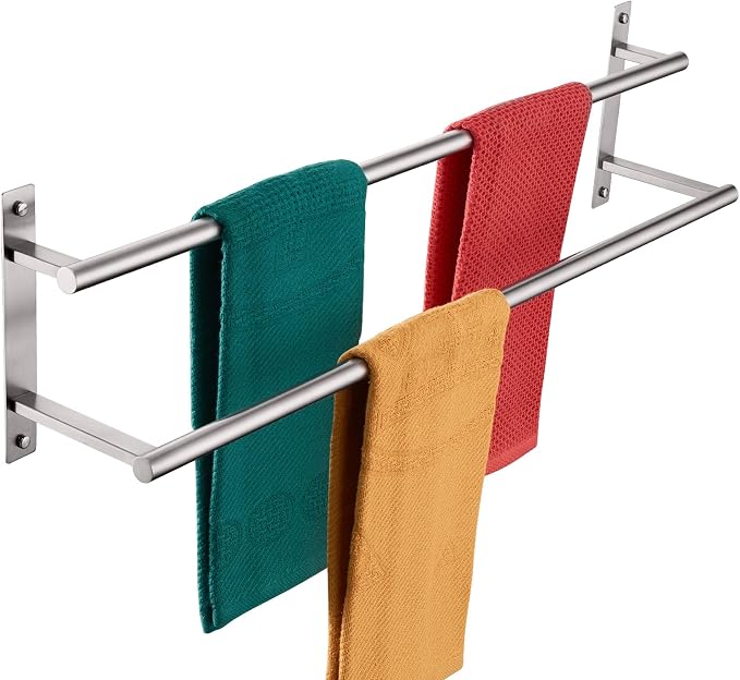 KOKOSIRI 32 Inch Bath Towel Bars Double Towel Racks Bathroom Towel Holder Towel by KOKOSIRI