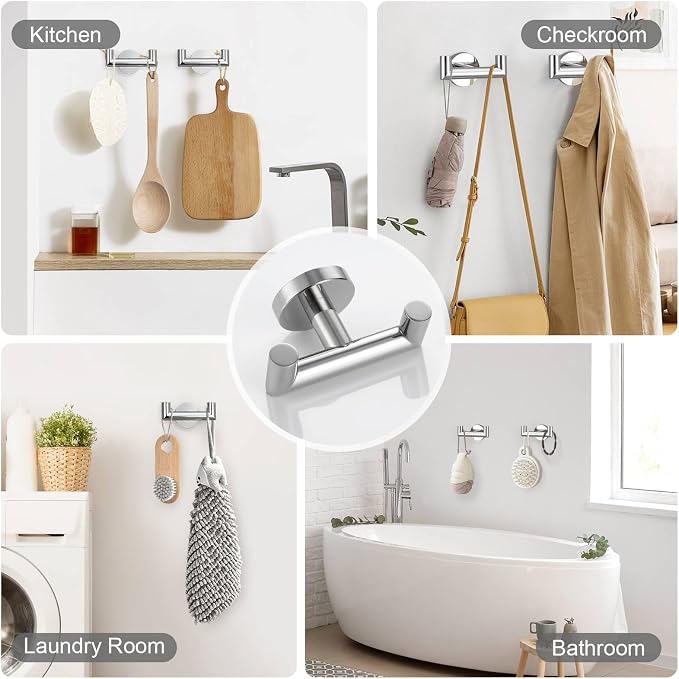 10-Piece Towel Bar Set Polished Chrome Bathroom Hardware Accessories Set - Image 5