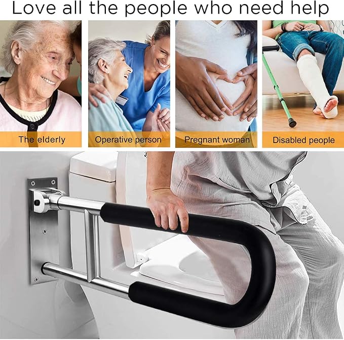 Handicap Grab Bars Rails 23.6 Inch Toilet Handrails Bathroom Safety Bar Hand - Image 5