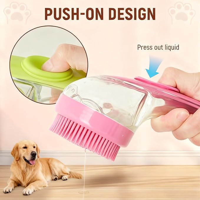 Pet Bath Brush 2 in 1 Dog Shampoo Brush - Image 4