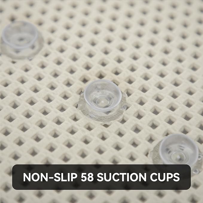 Bathtub Mat Non Slip Ivory 36” X 17” Shower Mat Soft Foam Bath Mats - Image 3