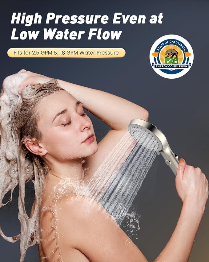 FASDUNT Shower Head with Handheld, High Pressure Handheld Shower Head with 80" - Image 9