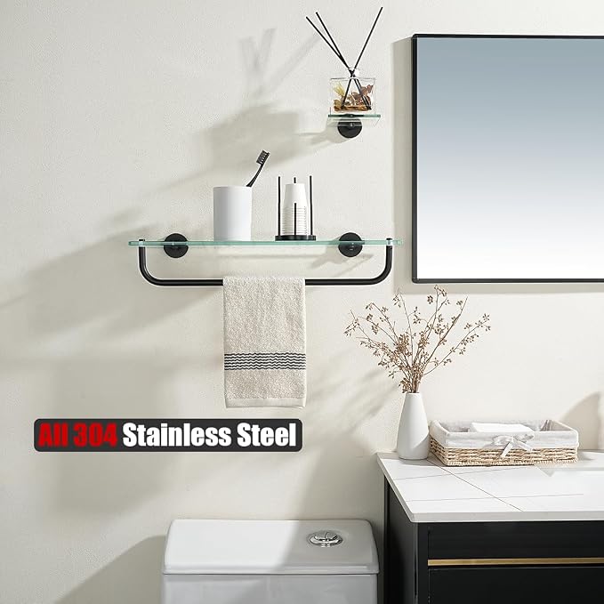 JQK Bathroom Glass Shelf, Shelf - Image 4