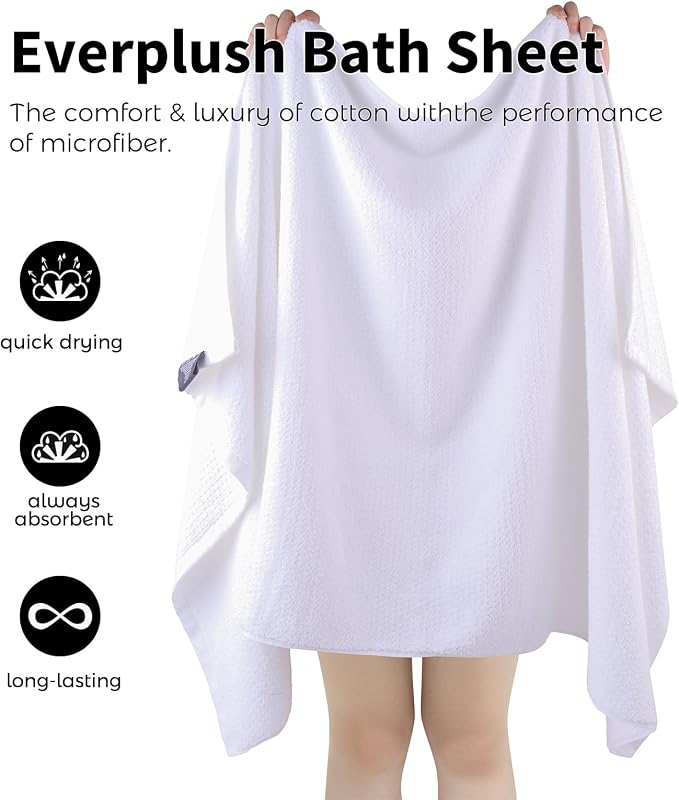 Everplush Diamond Collection Extra Large Bath Sheet Towel – 1 PK, Super Soft & - Image 6