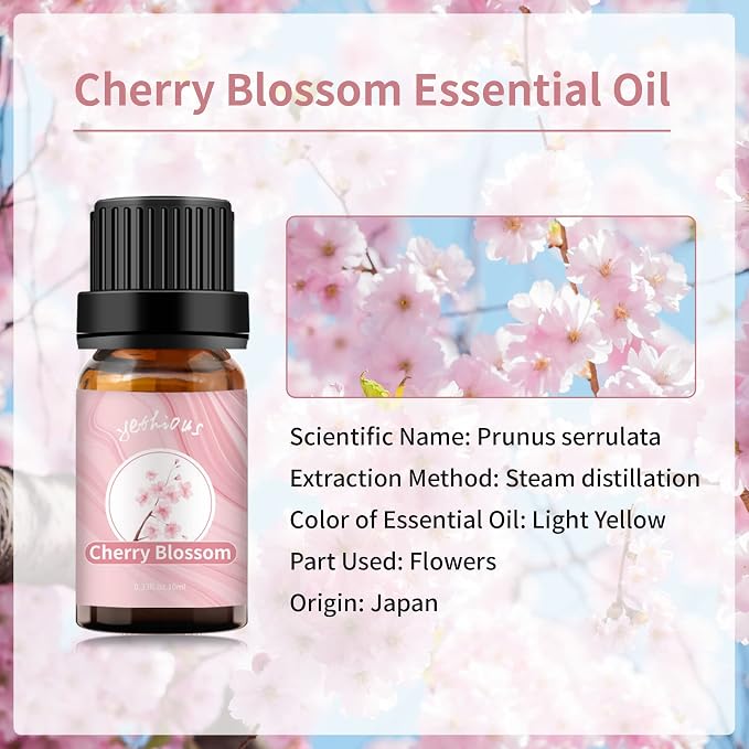Yethious Cherry Blossom Essential Oil 10ML Set, Aromatherapy Oil - Image 2