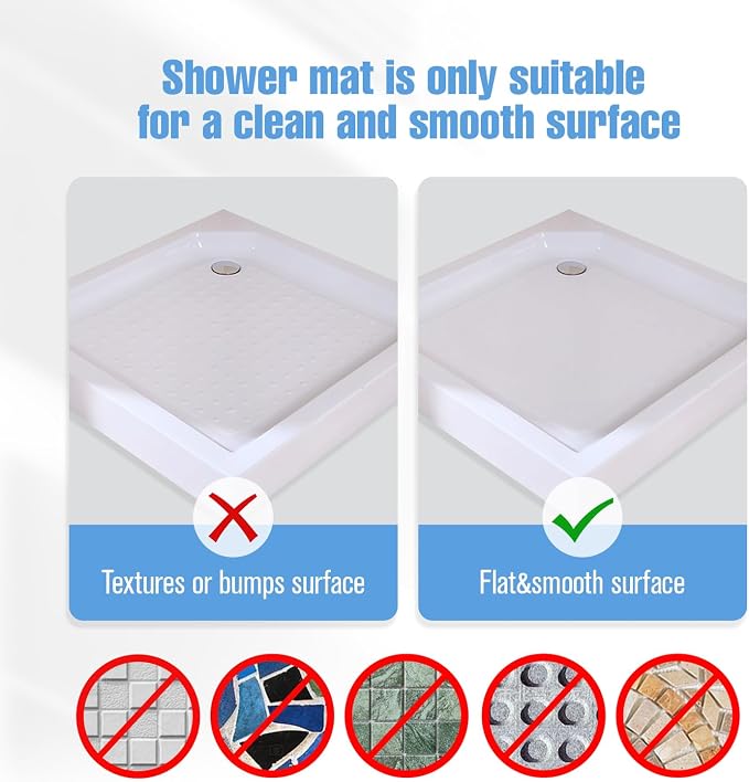 ​Shower Mat Non-Slip Bath Mat for Tub and Shower Stall, 200+ Suction Cups - Image 9