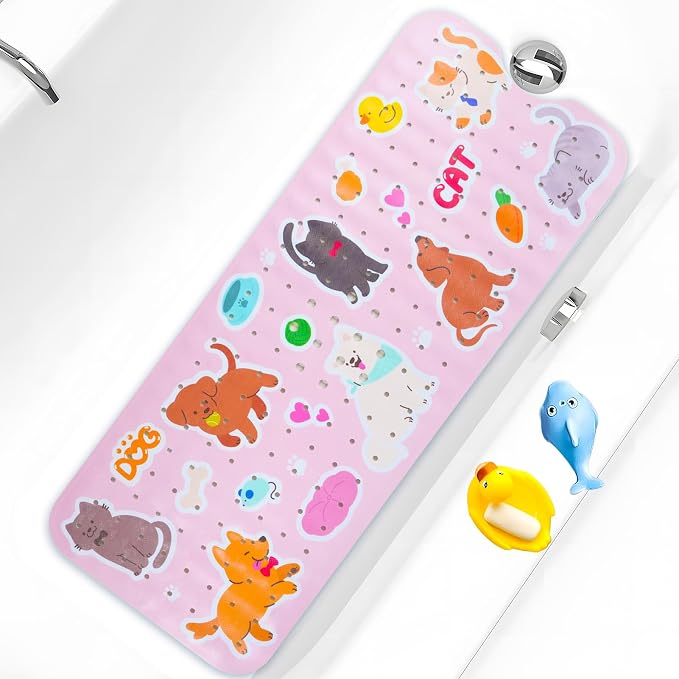 Baby Bath Mat for Tub Non Slip Kids Bathtub Mat Extra Long 40X16 Inch Toddler by Tubozadi