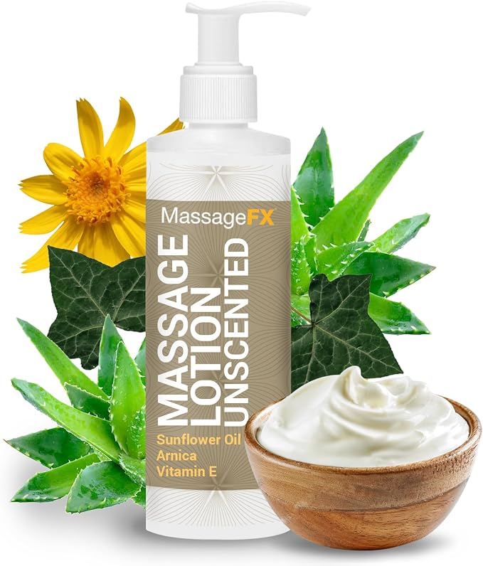Massage FX Unscented Massage Lotion, 8 oz Pump Bottle by MassageFX