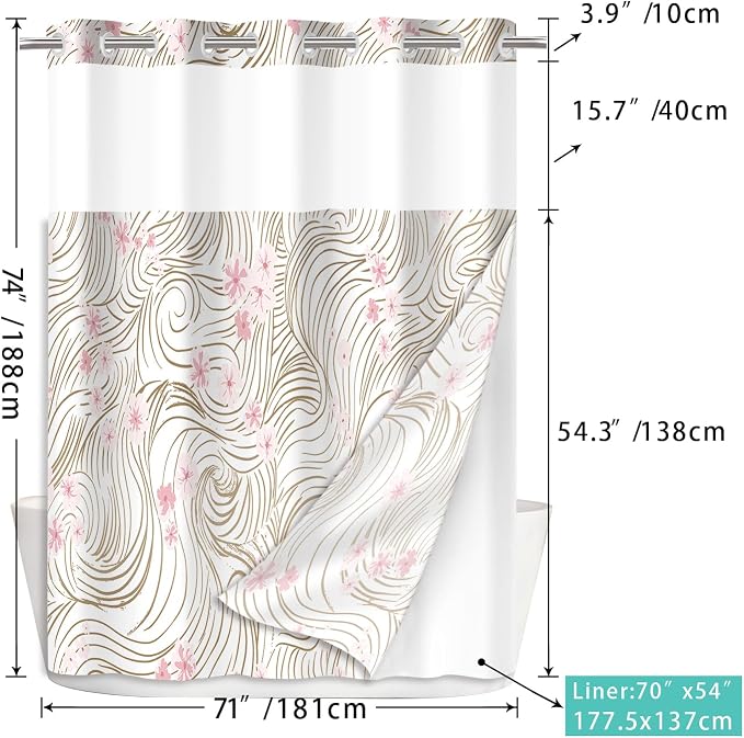 No Hook Shower Curtain Set - Image 6